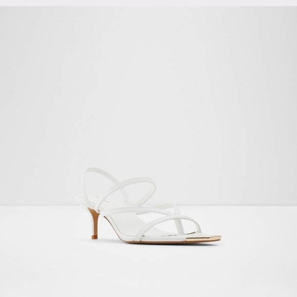 Dressy Aldo Kitten White Heels - Picture 6 of 11